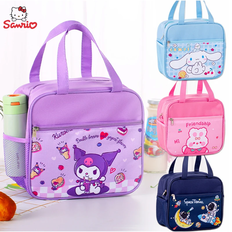 Sanrio Kuromi Pattern Insulated Bag Cinnamoroll Melody Lunch Box Bag Insulated Tote Bag Student Portable Lunch Bag Students Gift