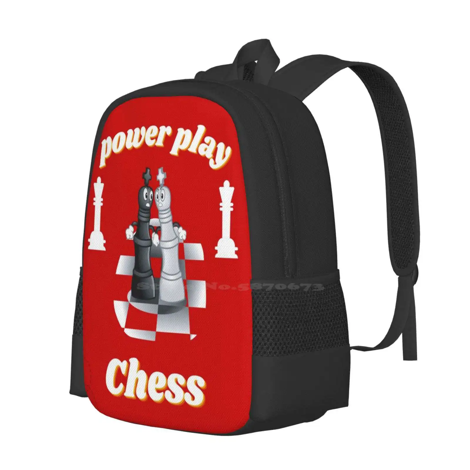 Power Play Chess Hot Sale Schoolbag Backpack Fashion Bags Games Game Power Play Chess Queen Pawn Checkmate Strategy Competition