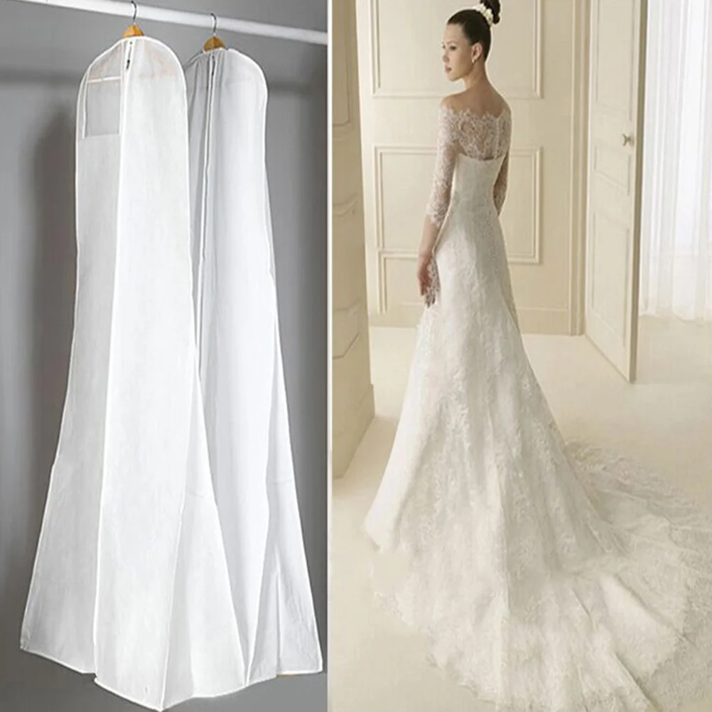 

1Pcs Thickened Widen Nonwoven Wedding Dress Storage Bag 170x50x40cm White Breathable Fabric for Photography Banquets