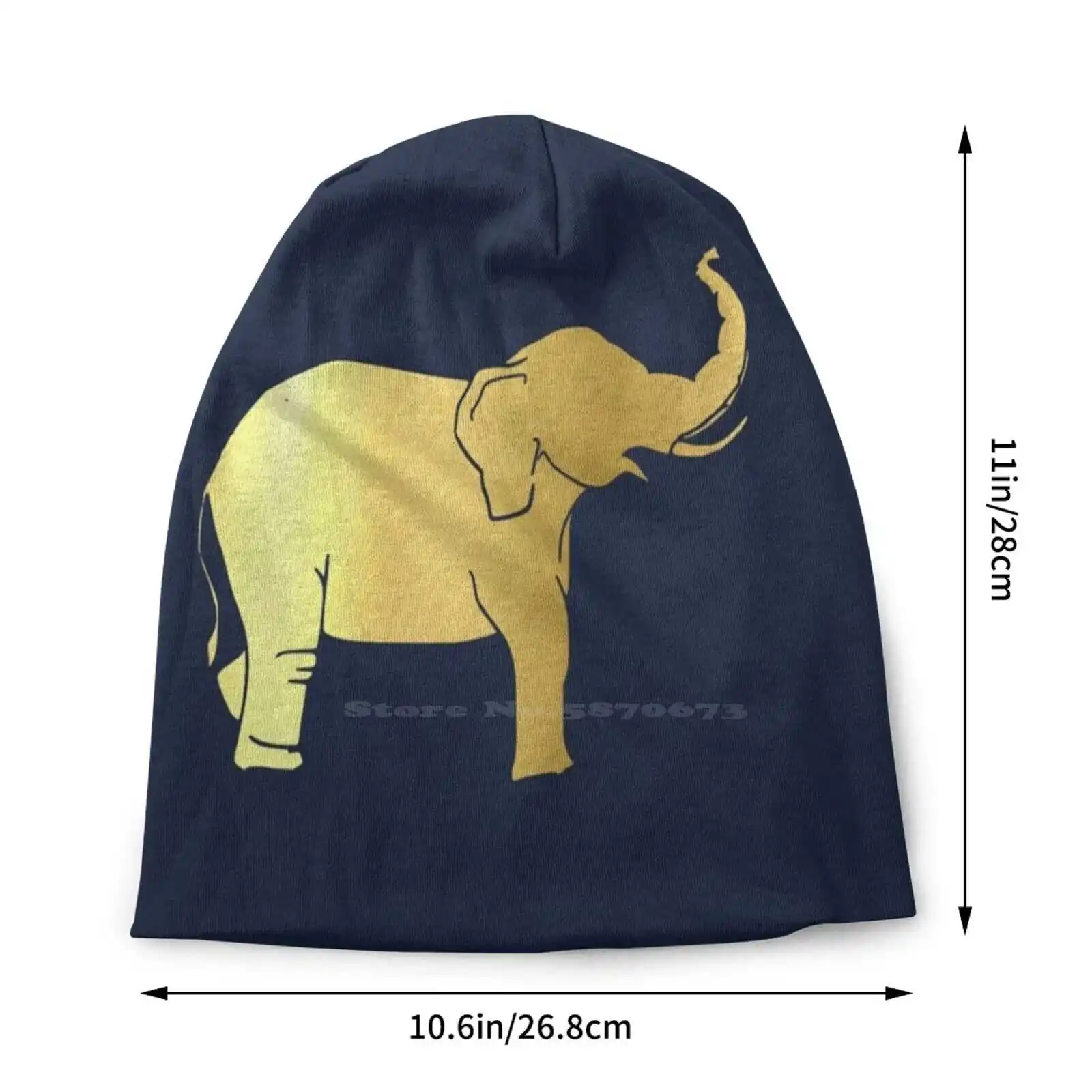 Gold Elephant Knitted Hat Warm Beanie Outdoor Caps Hats Pop Culture Beach Giraffe Ganesh Bucknell University Elephants Elephant