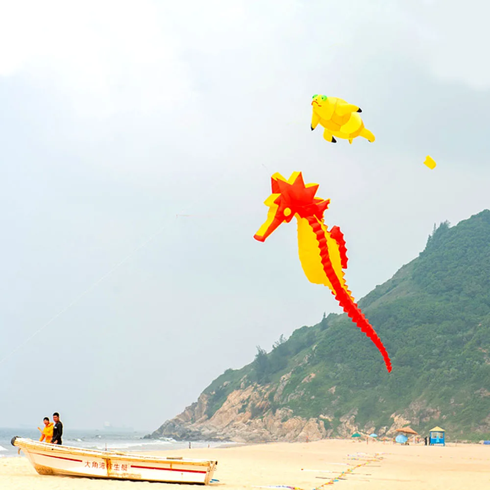 ขนาดใหญ่ 5 m/10 m Seahorse Kite จี้สําหรับผู้ใหญ่ไนลอนขนาดใหญ่ Inflatable Kites ของเล่นกลางแจ้งโรงงาน