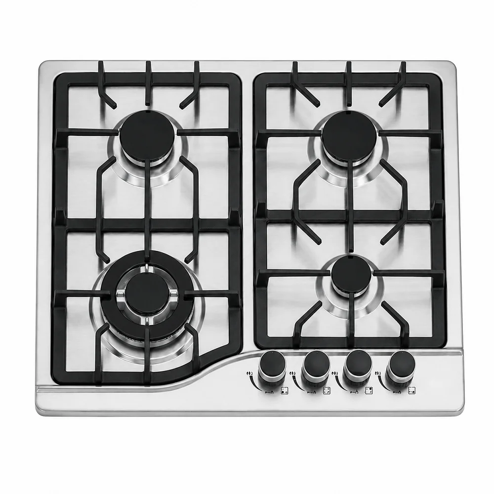 Low-priced Four-burner Liquefied Gas Piezoelectric Ceramic Igniter for Hotel Commercial Use Embedded Stainless Steel Panel