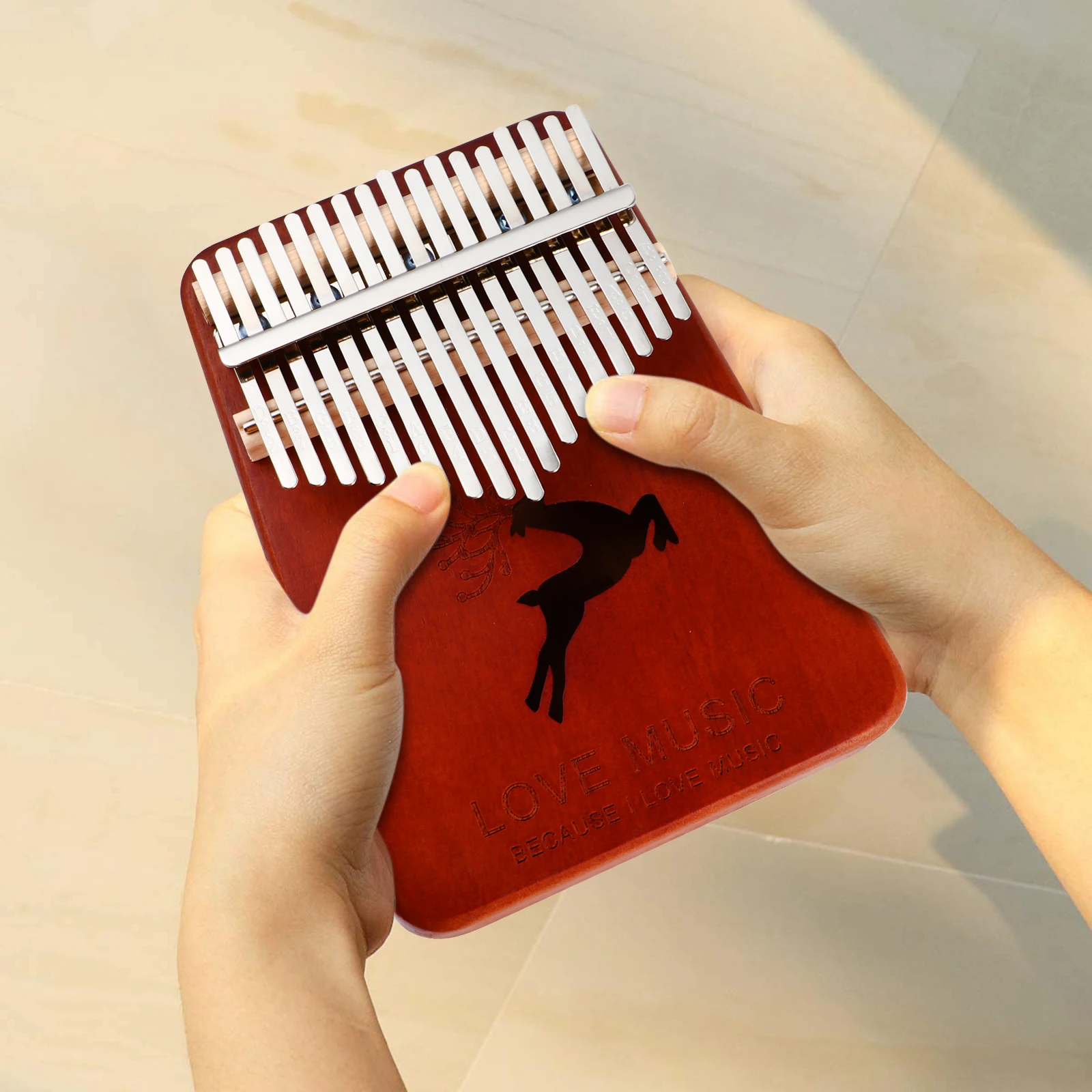 

17 Tone Thumb Piano Educational Musical Instrument Kalimba Finger Wooden Creative