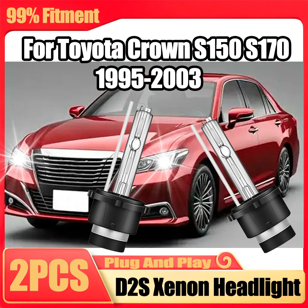 

2pcs Car Lights 6000K White HID Headlights D2S Xenon Headlight Plug And Play Xenon Lamps For Toyota Crown S150 S170 1995-2003