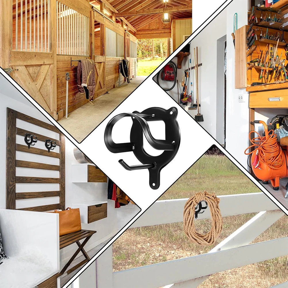 Paard Hoofdstel Metalen Hoofdstelbeugel met Buizen en Schroef Haken Wandmontage Hoofdstelhouder voor Paard Schuurbenodigdheden