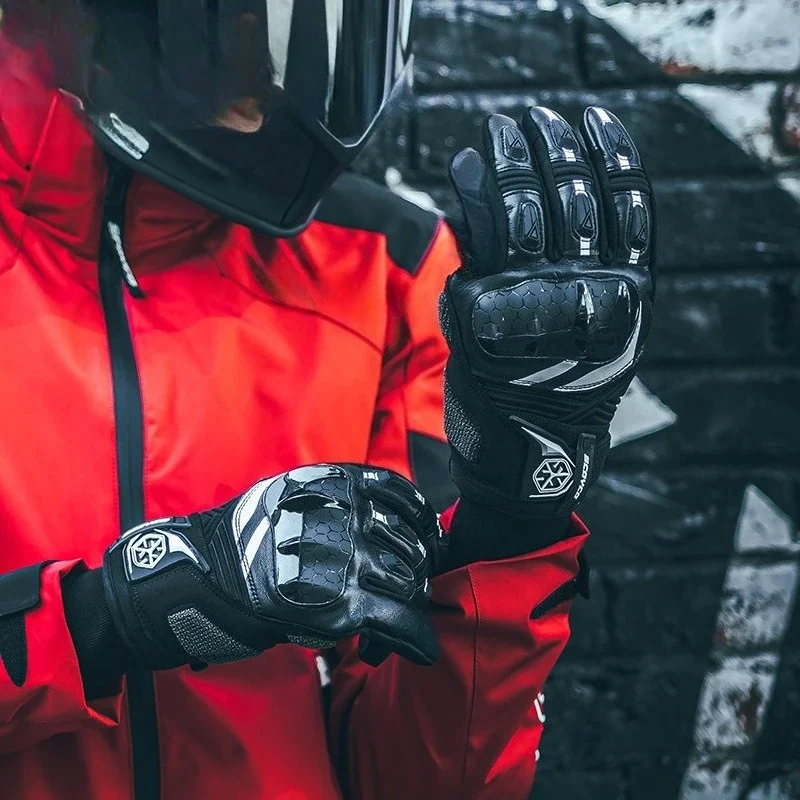 Cycling gloves, locomotive anti-drop protection, knight racing equipment gloves, men's autumn and winter warmth
