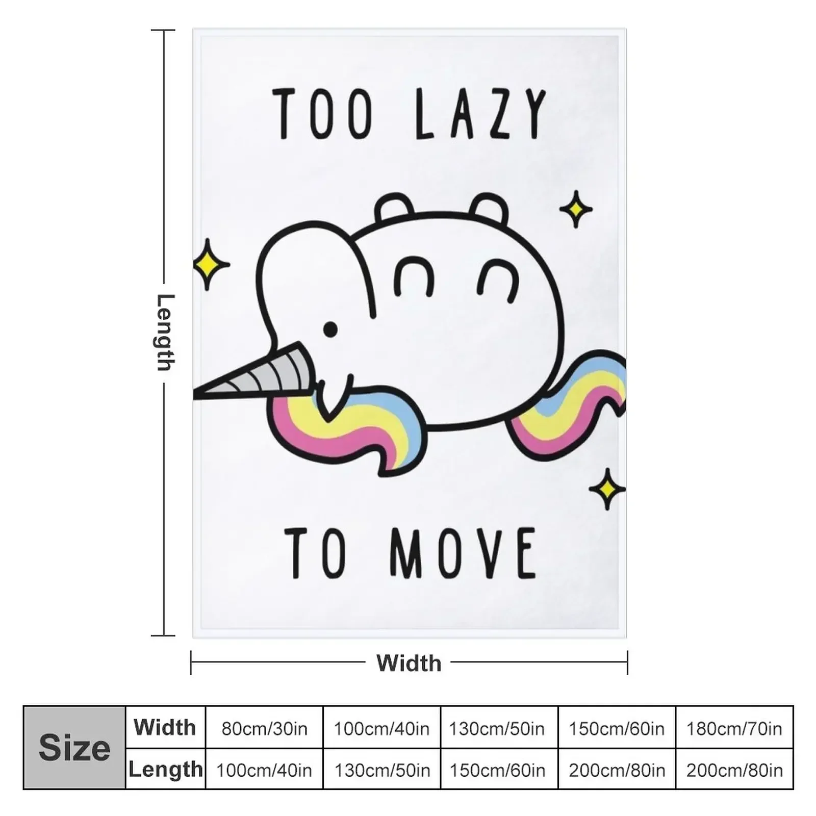 Too Lazy To Move Unicorn T-Shirt Throw Blanket couch cozy soft plush fuzzy picnic outdoor blanket