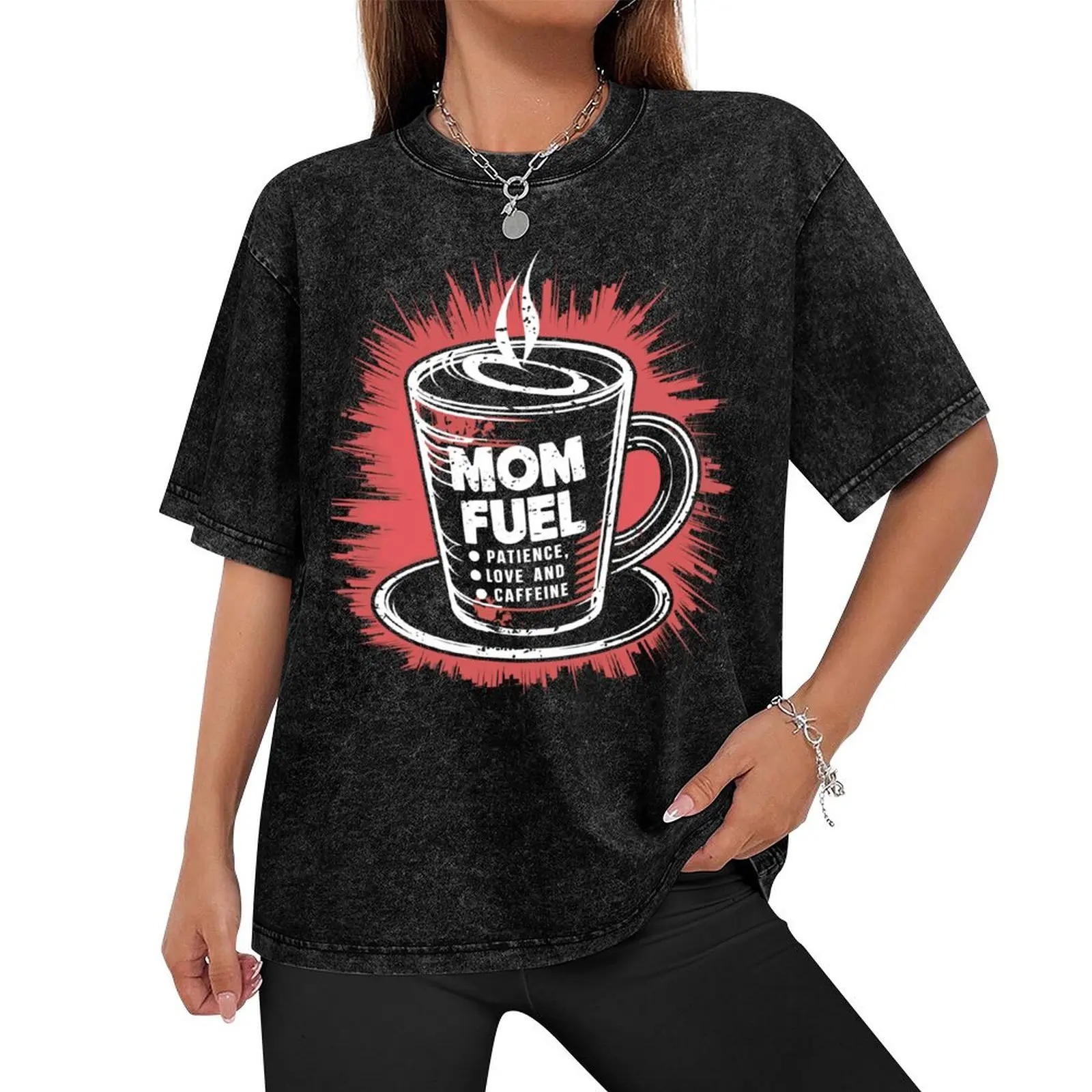 Mothers Day Gift Mom Fuel Funny Coffee Mom Gift T-Shirt oversizeds blacks plain essential t shirt men t shirt