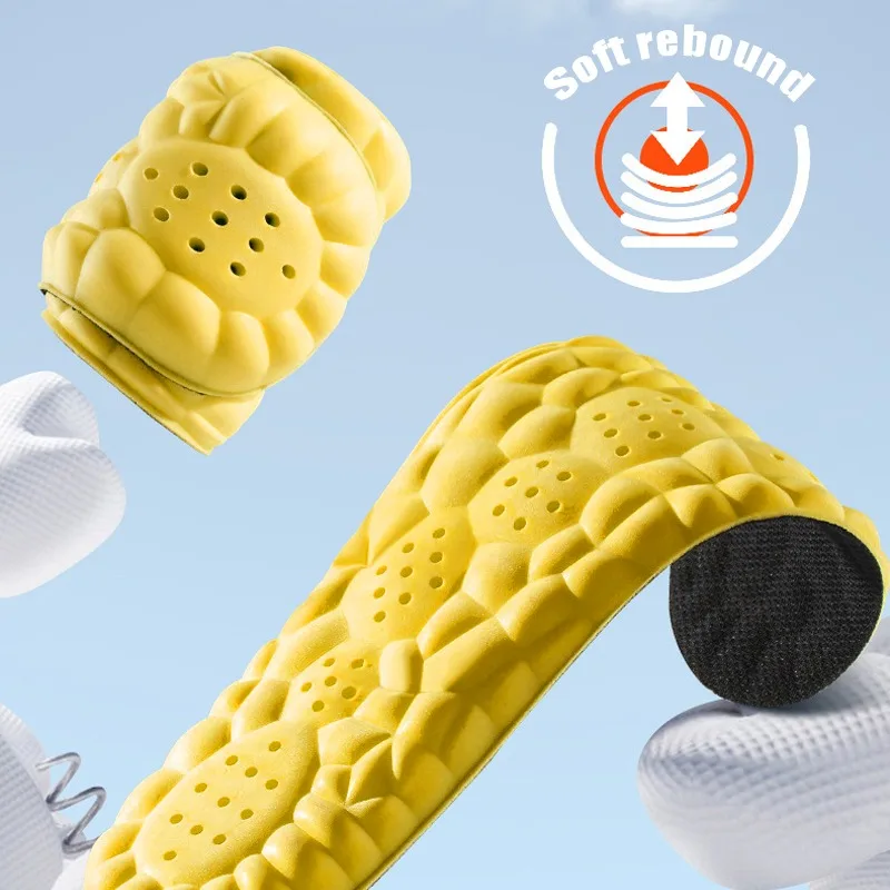 Sports Insoles for Shoes 4D Cloud Technology PU Sole Soft Breathable Shock Absorption Cushion Running Orthopedic Care Insoles