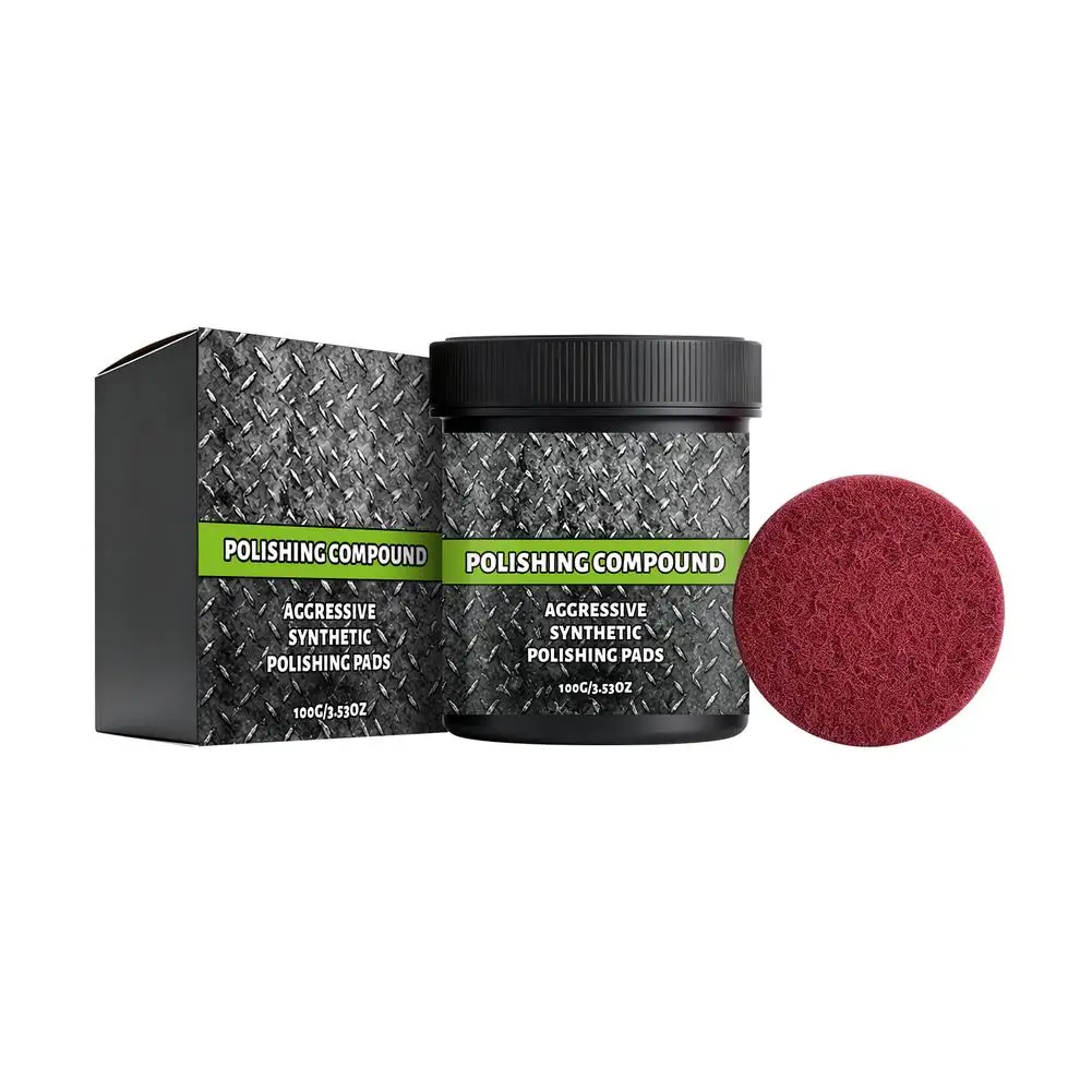 Car Scratch Remover Polishing Compound Paste Kit with Sponge Pad Auto Paint Repair Wax for Glass Metal Surface