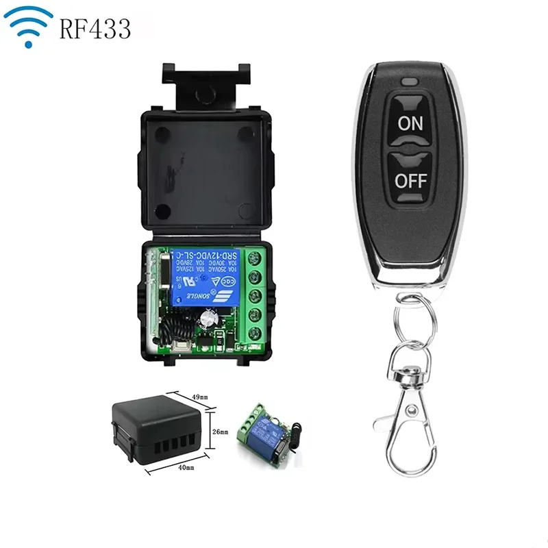 10A Wireless Switch Receiver Module Remote Control 433Mhz Universal Gate Remote Control Switch DC 12V For Gate LED Garage Door