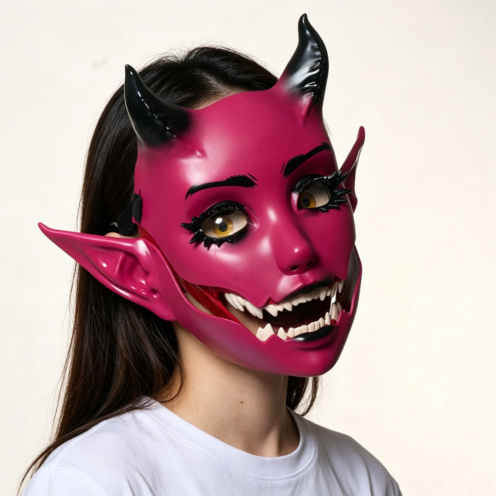 JAUPTO 7-Farbige Hornige Maske mit Beweglichem Kiefer und Offenem Mund, Fantasy-Kreatur-Maske für Halloween-Kostüme, Partys und Festivals, Gesichtsbedeckung für Erwachsene – Detail 16