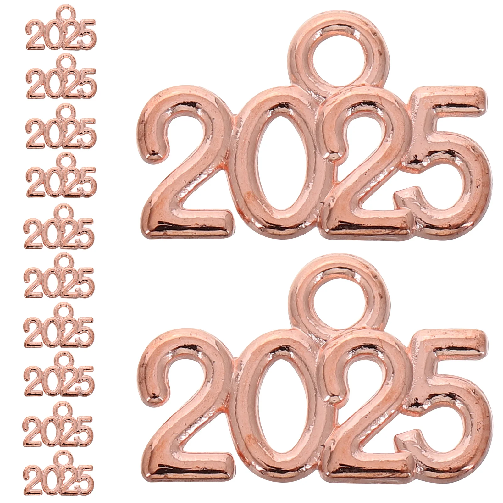 50 PCS New Year Pendants Alloy Jewelry Accessories Charm Number Letter Charms Graduation