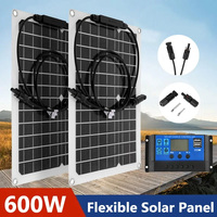 30W-600W Flexible Solar Panel 12V Battery Charger Dual USB With 10A-100A Controller Solar Cell Power Bank for Phone Car Yacht