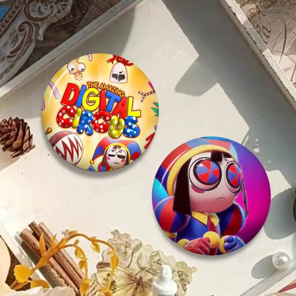 Cartoon T-The A-Amazing D-Digital C-Circus Creative Pins Funny Faces Round Snap-in Brooch Badge Backpack Hat Accessories Gifts - view 2