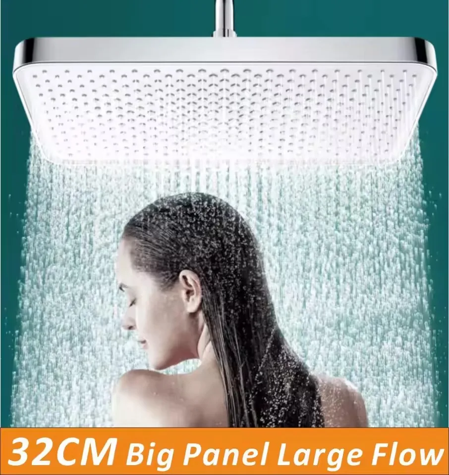 

12-дюймовая душевая насадка высокого давления с дождевой насадкой для ванной комнаты 360 ° Набор аксессуаров для ванной комнаты с силиконовой насадкой и защитой от засоров, регулируемый угол