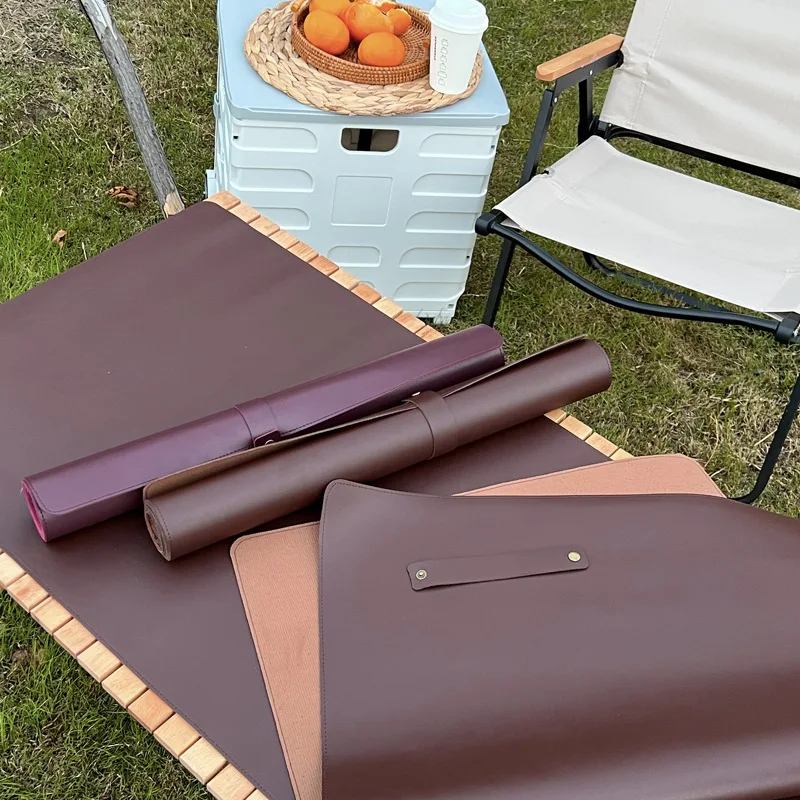 Waterproof PU Leather Tablecloth Table Cover Oilproof Table Mat Outdoor Camping PU Table Protector Cover