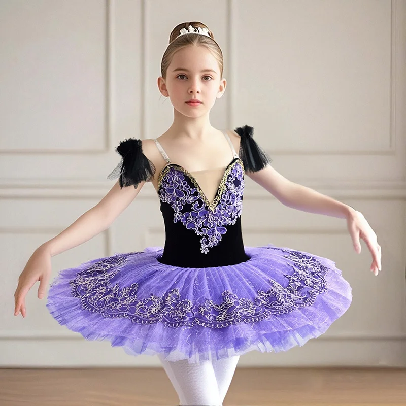 purple-family-matching-outfits-tutu-mother-kids-ballet-leotard-dress-girl-dance-costume-mom-daughter-women-clothes-girls-dresses