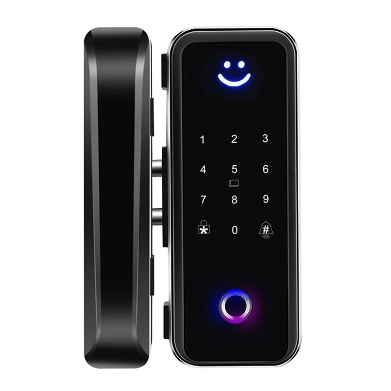 Digital Touch Screen Remote Frameless Smart Biometric Fingerprint Electronic TTlock Glass Door Lock