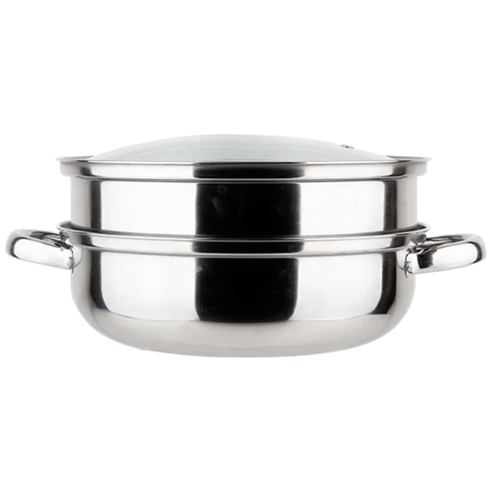 304 Stainless Steel Steamer with Two Steaming Levels 30x30x19.5cm Built for Durability and Efficient Heat Transfer