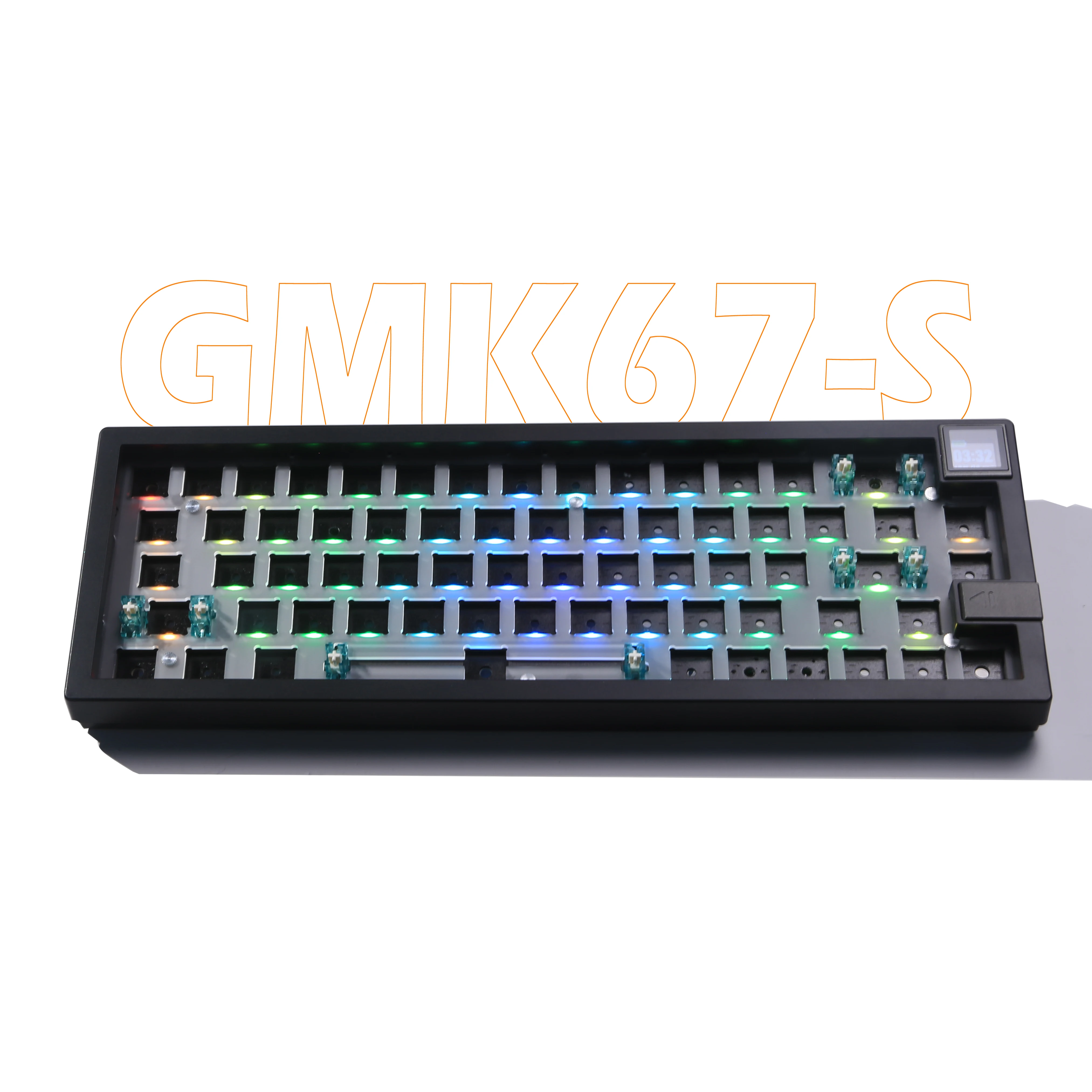 

GMK67-s hot-swappable Mechanical keyboard kit with screen Bluetooth 5.0 2.4G Wireless RGB Backlit Support for VIA Customized