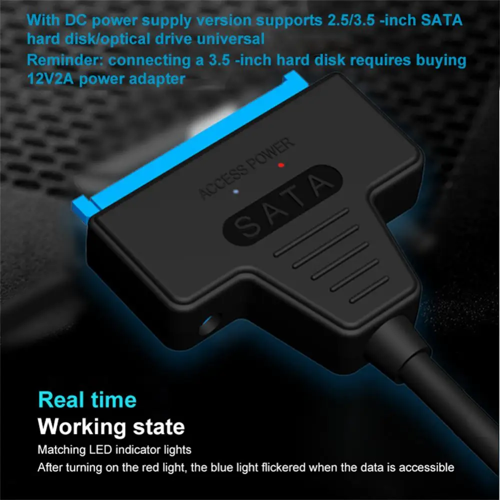 Aubess-USB Adaptador de Cabo SATA 3, Sata para USB 3.0, até 6 Gbps, Suporte 2.5 "SSD Externo, Disco Rígido, 22 Pinos, A25, 2.0