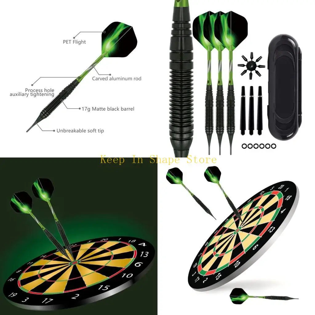 

U1JC 1 Set Professional Electronic Soft Darts Needle Set 19g Soft Tip Darts With Carrying Case Darts Accessories Easy to Use