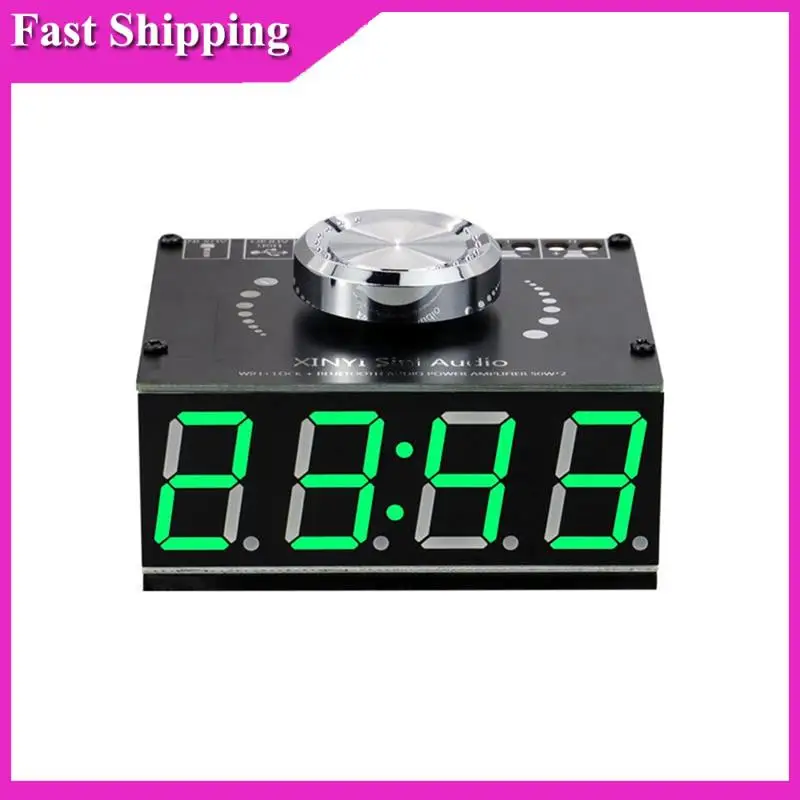 Sensitive 1Set Stereo Bluetooth Digital Amplifier Board Module Multifunction HIFI-Grade 50Wx2 Black With WIFI Timing Clock Modul