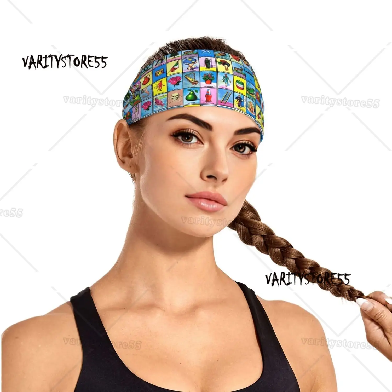 

Colorful Mexican Loteria Cards Women Elastic Sports Sweatbands Men Sweat Band Sports Headband For Gym Cycling Yoga Running