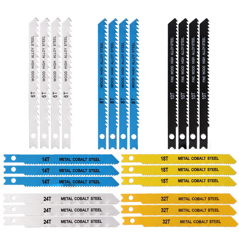24Pcs Curved Saw Blade Coarse/Fine Tooth Electric Carbon Steel Saw Blade Cutting Metal Plastic Wood Curved Saw Blade