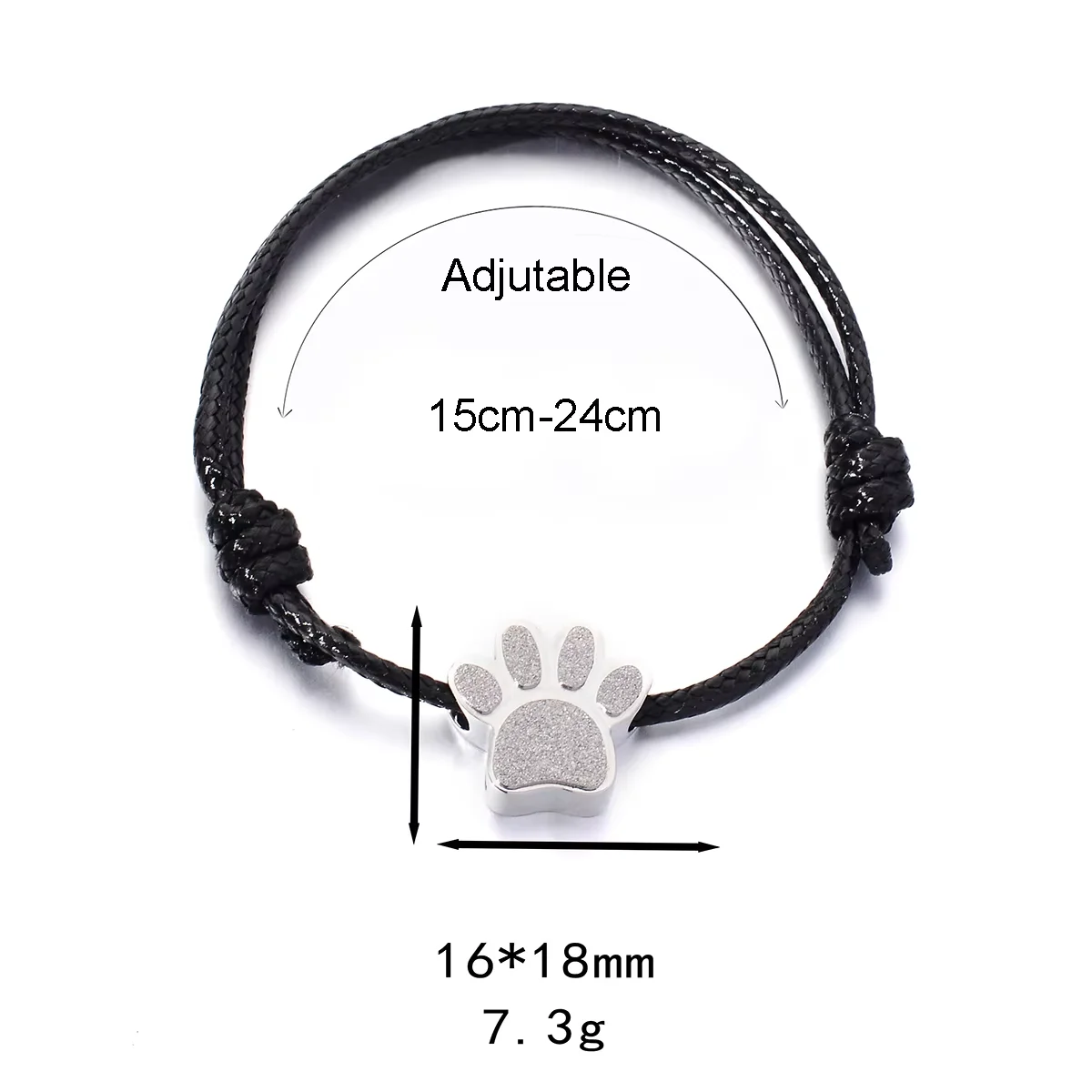 Pfotenabdruck-Armband für Asche für Frauen und Männer, Edelstahl-Andenken-Armband für die Aufbewahrung von menschlicher oder tierischer Asche. – Detail 8