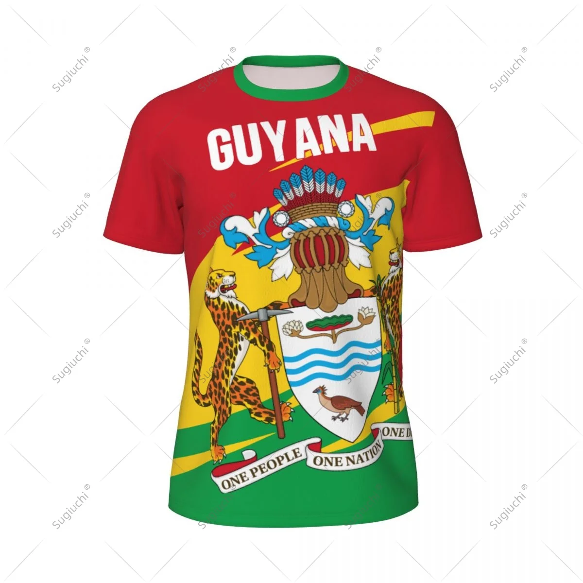 Guyana Flag Men Sports T-shirt Women Tees jersey for Soccer Football Running Bike Tennis Fitness Fans