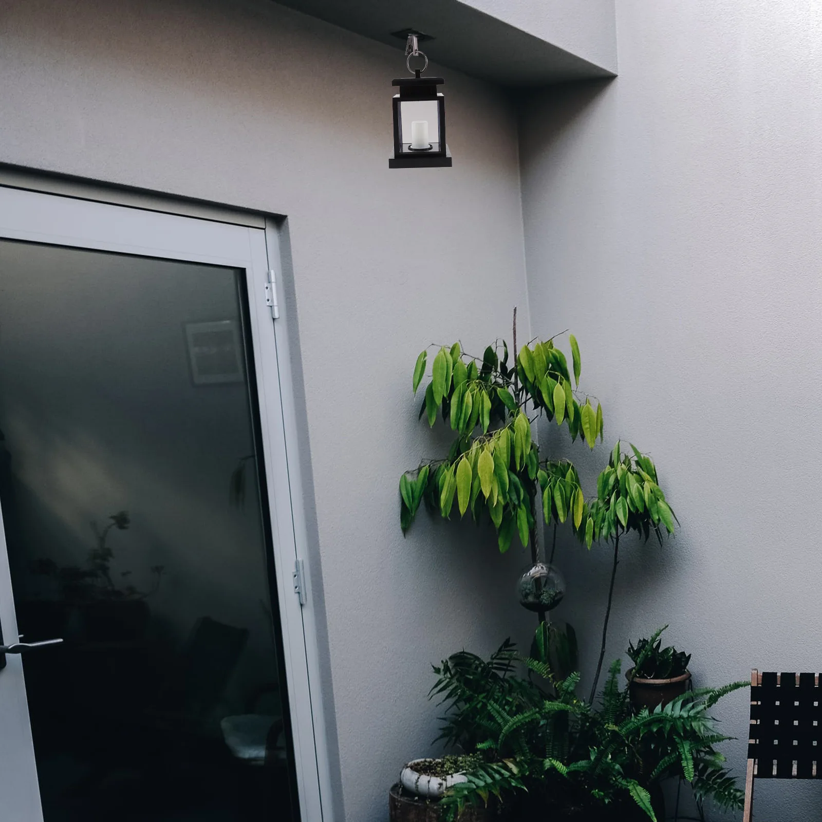 

Solar Powered Pillar Lamp Outdoor Flickering Flame Light Vintage Metal ABS Solar Post Lamp for Lawn Garden Patio Yard Pathway