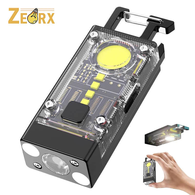 

EDC Flashlight with Multi-functions Side Lights and Magnetic Base Solar Charging Pocket Keychain Flashlights