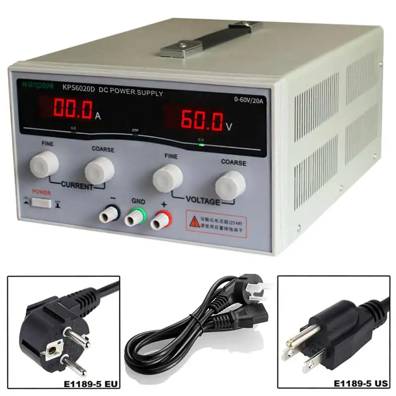 KPS6020D High Precision High Power Adjustable LED Display Switching DC Power Supply 220V 0-60V/0-20A For Laboratory and Teaching