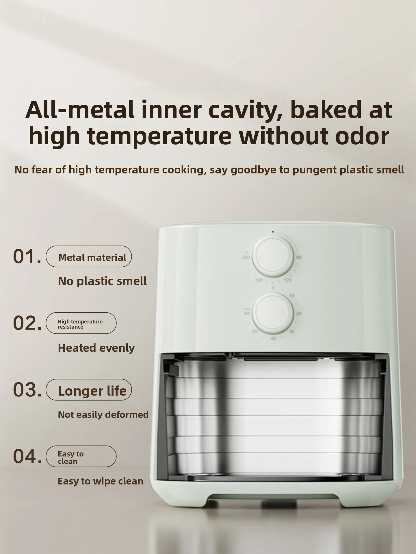 New Multifunctional Large Capacity Household Air Fryer, No Flip Required Electric Cooking Fryer