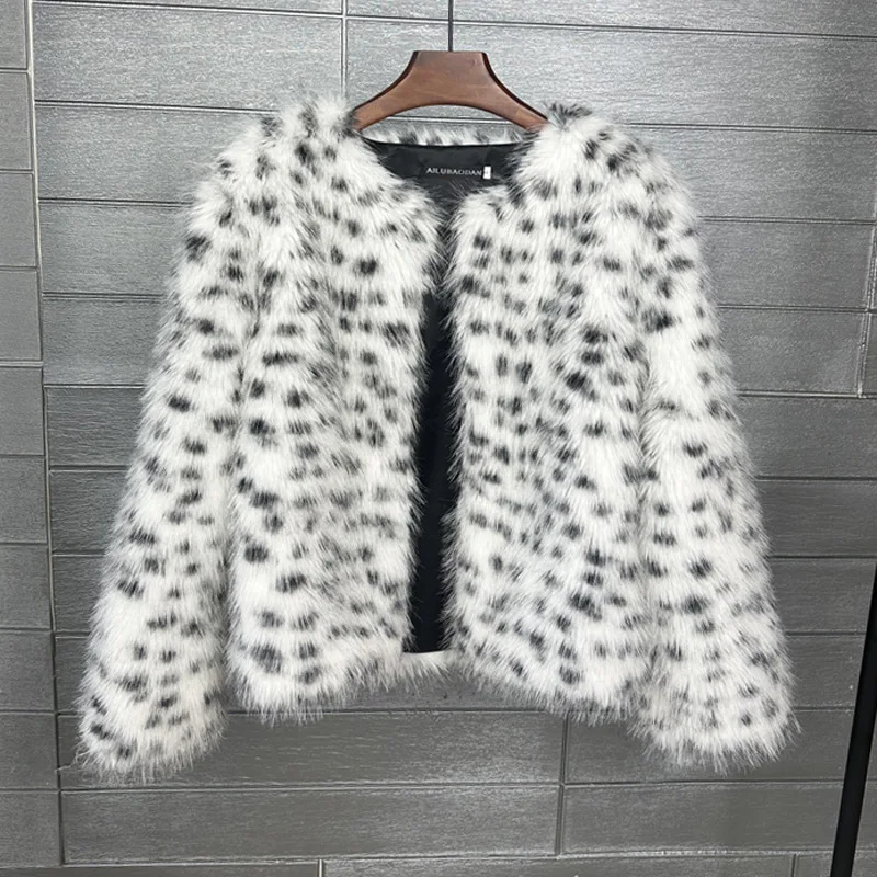 ZXRYXGS 2025 Spell Colors Temperament Elegant Imitation Fur Jackets Women's Coats Autumn Winter Hooded Fashionable Coats
