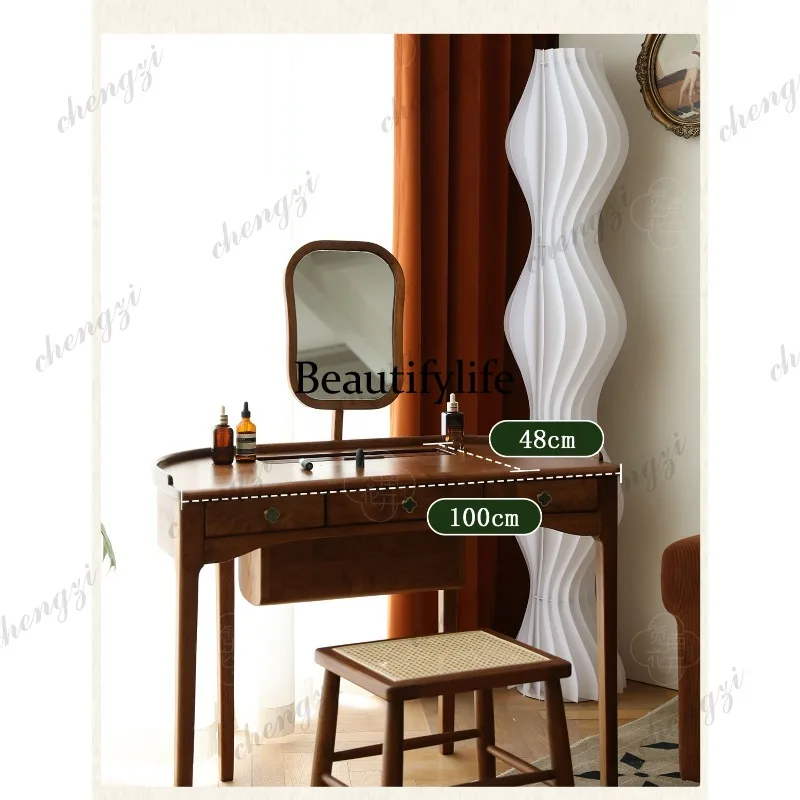 Retro solid wood dresser medieval French makeup table national style makeup modern bedroom