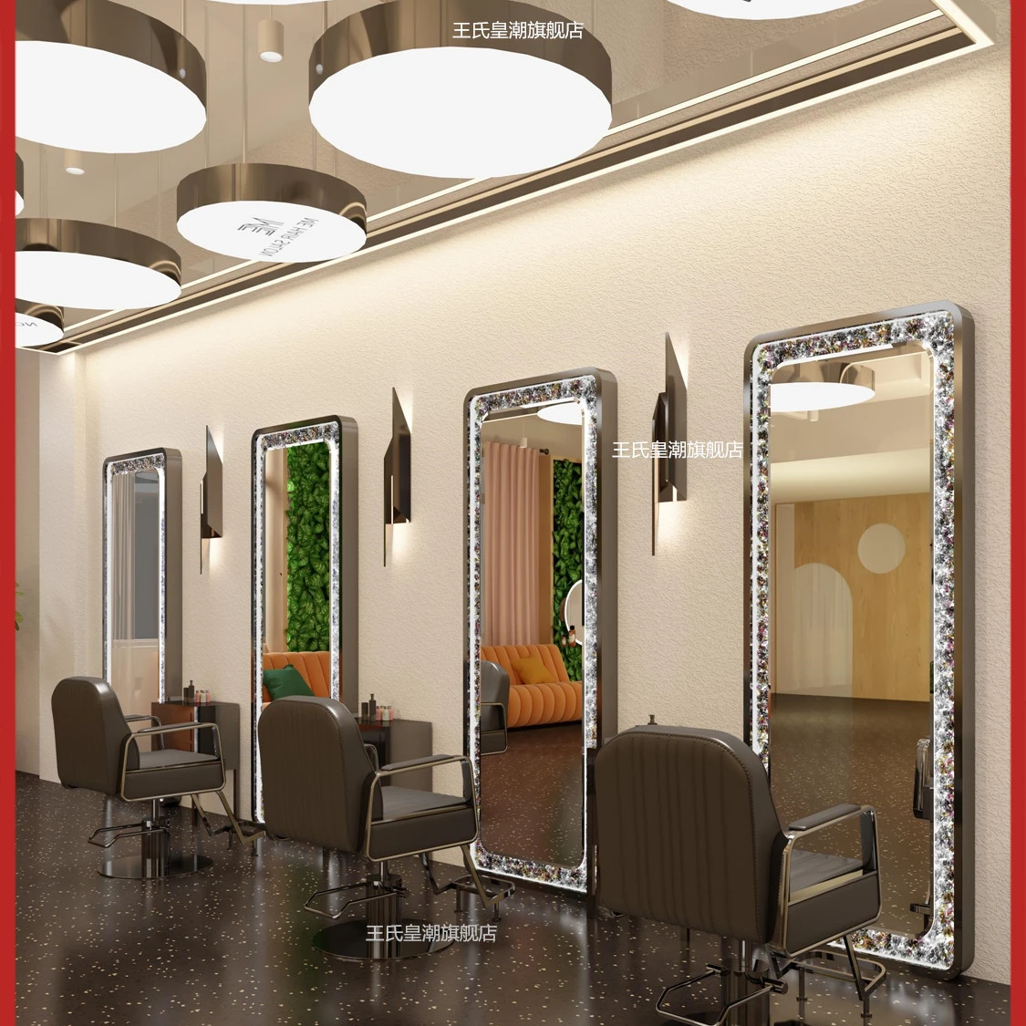 Barber shop mirror hair salon special single-sided hair cut mirror perm mirror