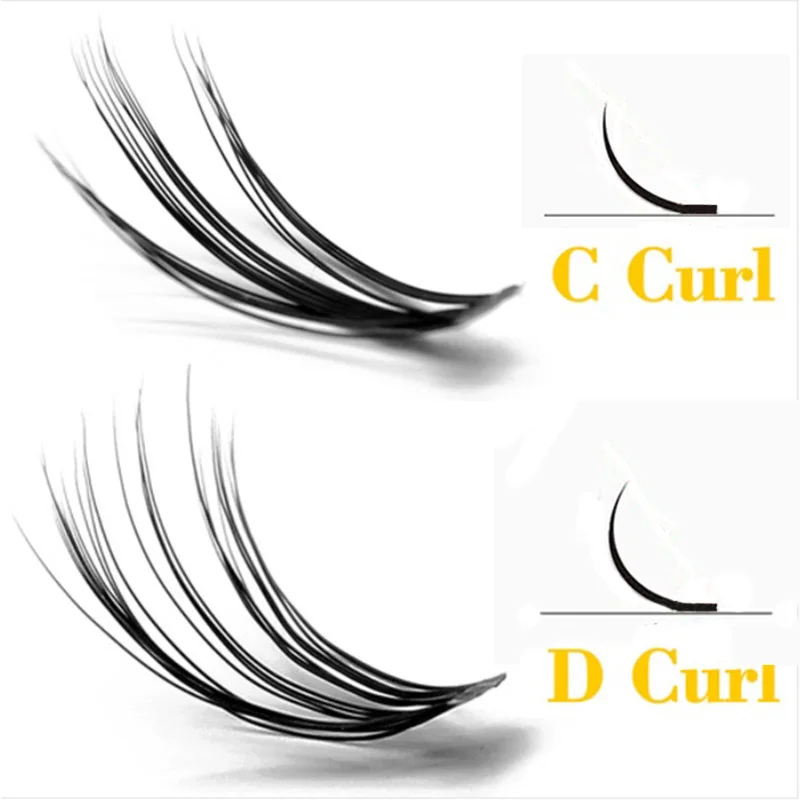 Racimos de Pestañas de Pelo Sintético 20/30D, 1 Caja con 60 Paquetes, Individuales Rusas 3D para Extensiones 2