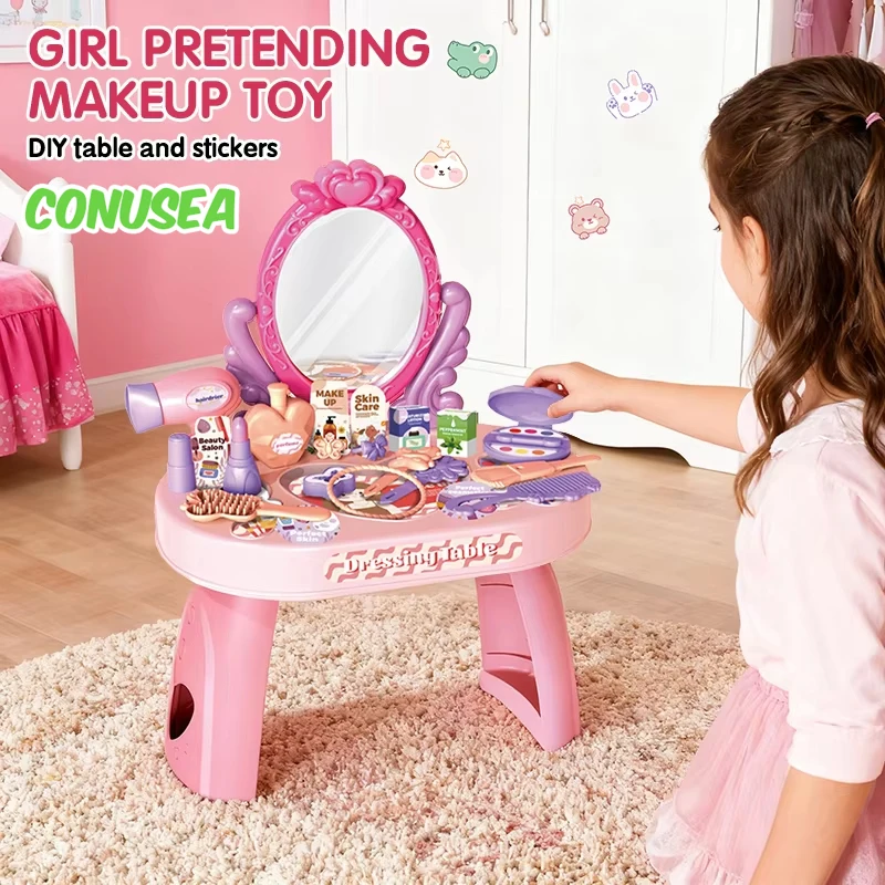 mesa-de-maquiagem-infantil-para-meninas-brinquedo-de-faz-de-conta-com-adesivos-diy-presente-de-natal-e-aniversario