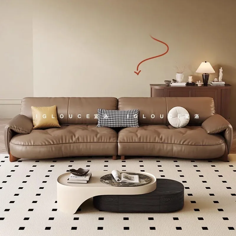 Luxury European Living Room Sofa Modern Waterproof Cloud Puffs Living Room Sofa Leather Lounge Muebles Para El Hogar Furniture