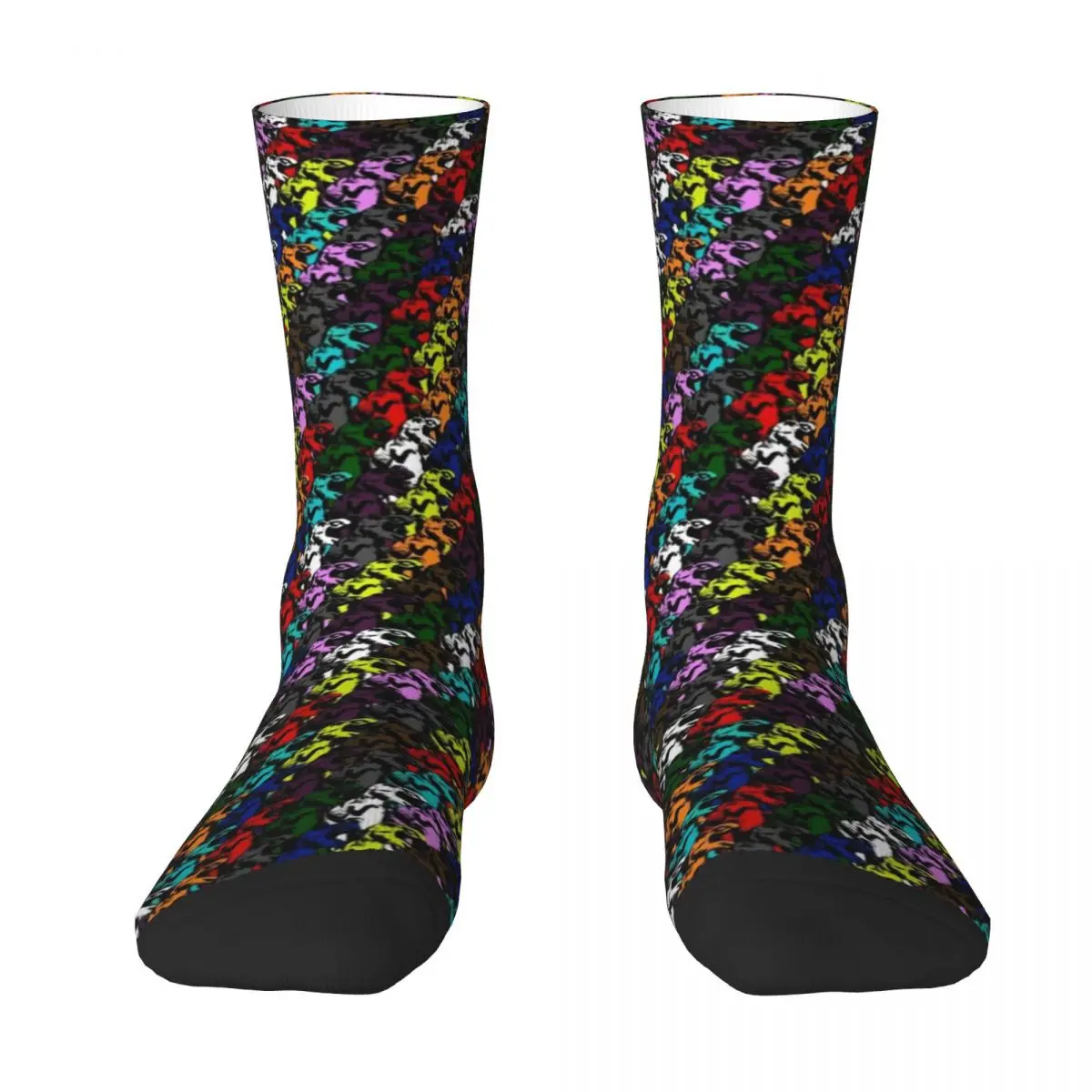 Dinosaurs Rainbow Socks Abstract Animal Print Elegant Stockings Girls Soft Breathable Outdoor Socks Spring Design Non-Slip Socks