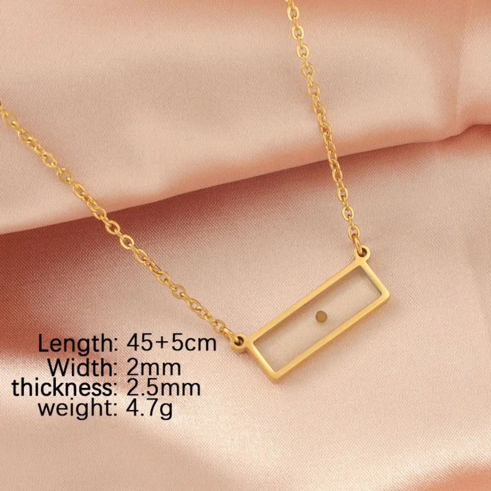 قلادة بذور الخردل من الفولاذ المقاوم للصدأ ، قلادة ذهبية اللون ، سلسلة على شكل فضي ومستطيل ، هدية مسيحية