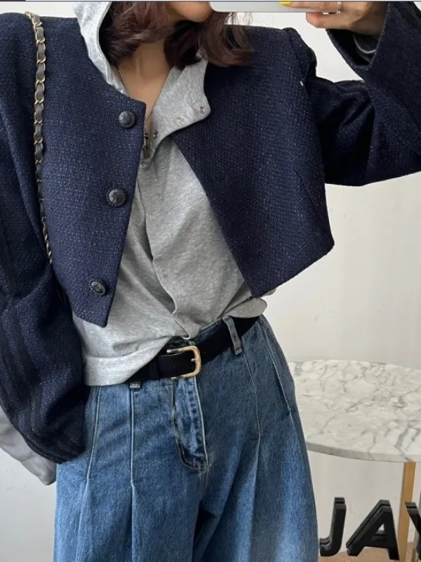 

Ретро-куртка женская стеганая на одной пуговице, сексуальная, шикарная, в корейском стиле, с длинными рукавами, утепленная, из полиэстера, весенняя мода