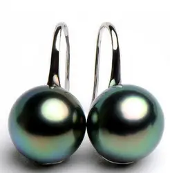 925 Silver Natural Freshwater Tahiti Pearl Earrings Jewelry