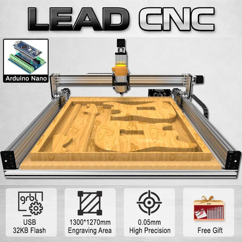 OpenBuilds LEAD CNC 4-Axis CNC Router Machine Full Kit GRBL High Precision Engraver for Wood Metal Acrylic Plastic PCB Cutting