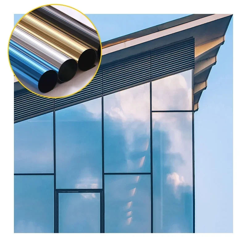 Film Building Popular PET Multi-ply 1.52 X 30 Blue Silver Gold Silver Solar Window Tint Film