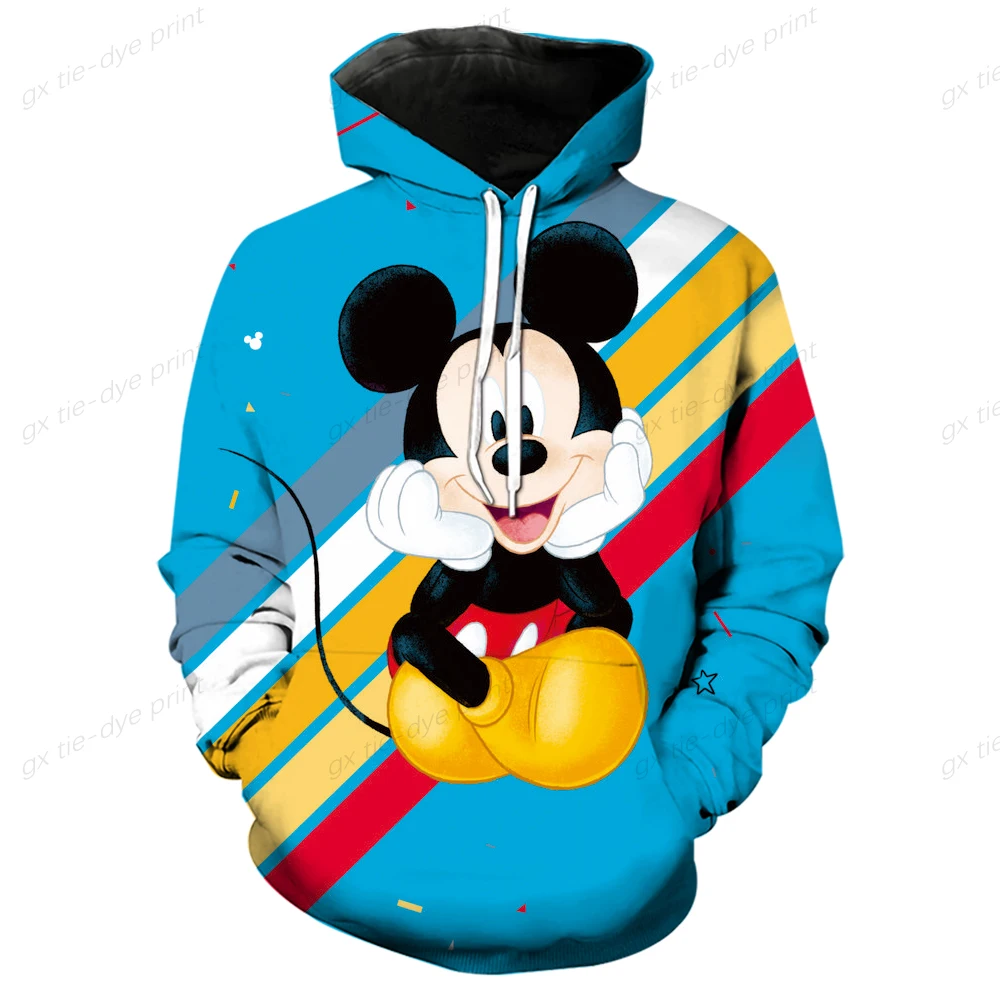 Women Oversized Hoodies Autumn Disney Mickey Mouse Print Hooded Sweatshirts Female Casual Long Sleeve Pullover Tops Streetwear