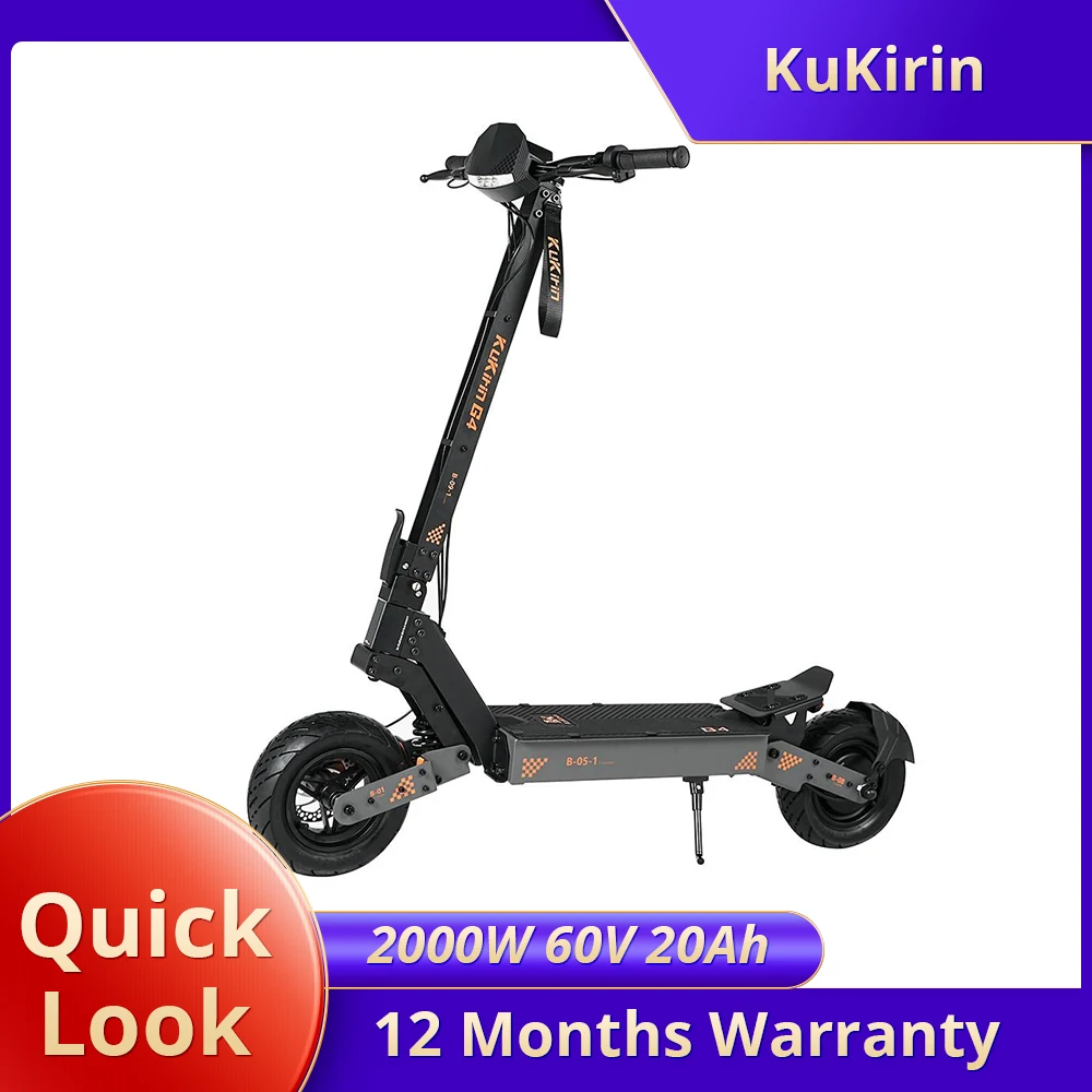 KuKirin G4 Off-Road Electric Scooter with 2000W Motor, 60V 20Ah Battery, 75km Top Range, 70km/h Max Speed, 11 inch Vacuum Tires